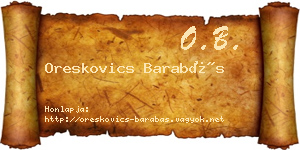 Oreskovics Barabás névjegykártya